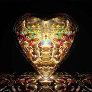 Shaped crystal with colorful reflections and intricate facets.