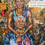Artistic mural depicting Barack and Michelle Obama embracing, symbolizing unity and freedom.